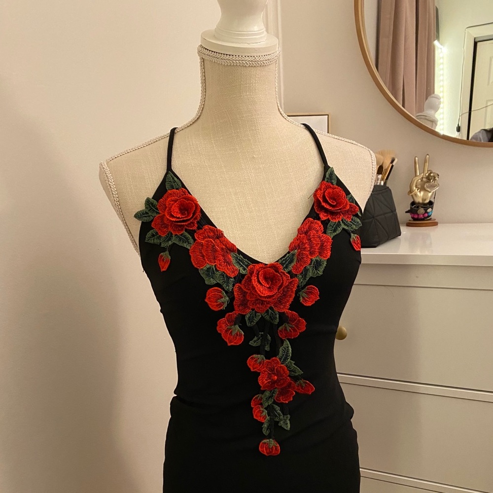 Windsor mini black flower dress